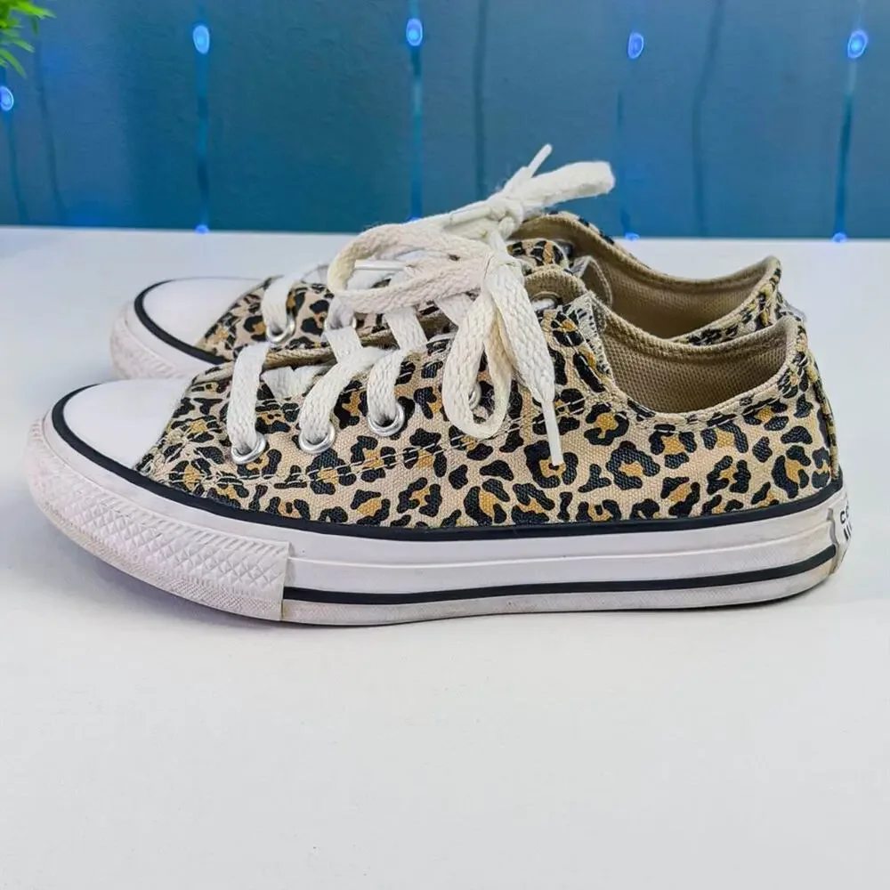 Converse All Star Leopard Print Shoes – Kids Size 12